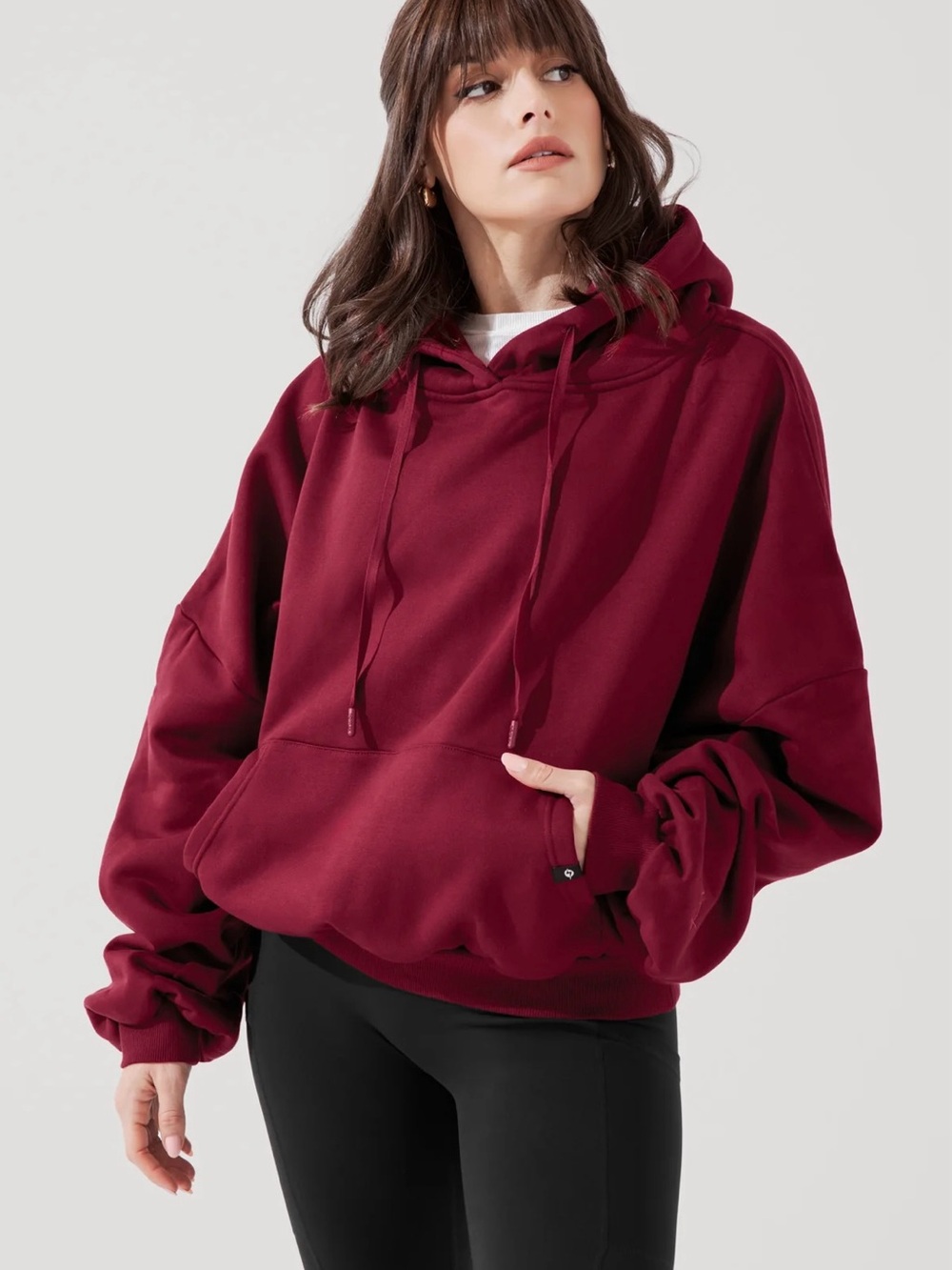 PopFlex Pullover Over Sized Cloud Hoodie - Crimson